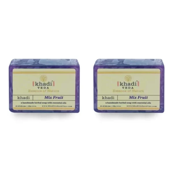 Khadi Veda Mix Fruit Herbal Hand made Bathing Soap Bar 125 gm each(Pack of 2), Herbkart8t761aWp8H70rL.webp, Herbkart8t761aWp8H70rL