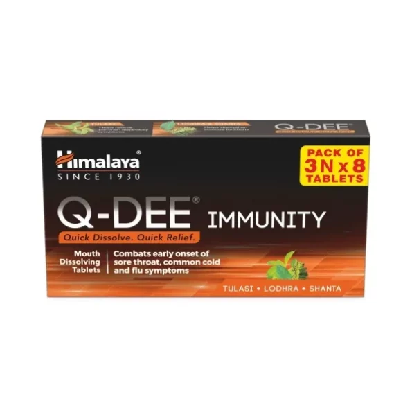 Himalaya Q-Dee (Immunity) Tablets 3n x 8s Pack available on Herbkart