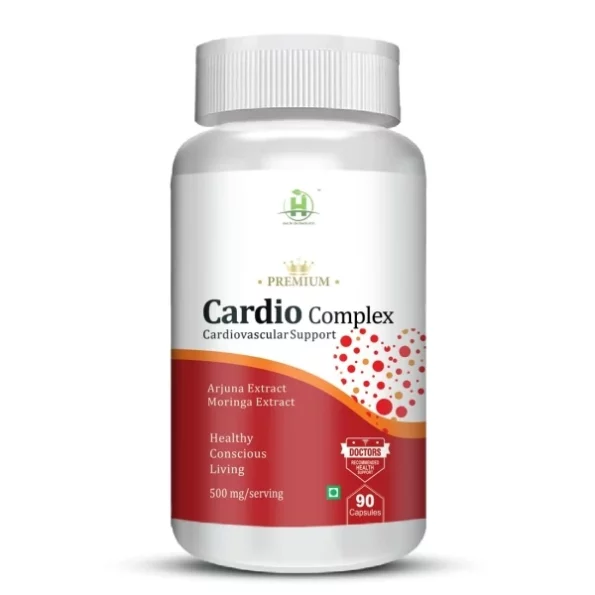 Healthy Nutrition Cardio Complex for Men & Women with Arjuna Extract & Moringa Extract-Veg 90 Capsules for Heart Health Support (Cardio Complex)-Pack of 1 available on Herbkart