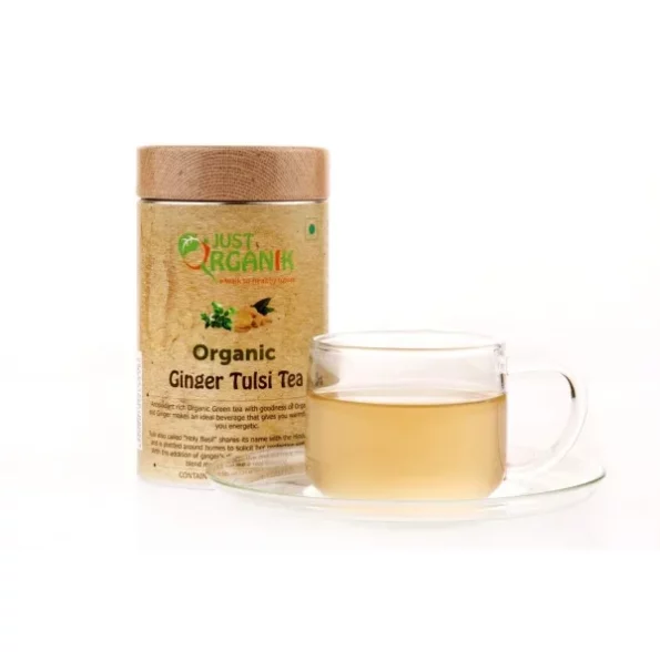 Just Organik - Organic Ginger Tulsi Green Tea -75g, Herbkart8t761hdI4a20dVL.webp, Herbkart8t761hdI4a20dVL