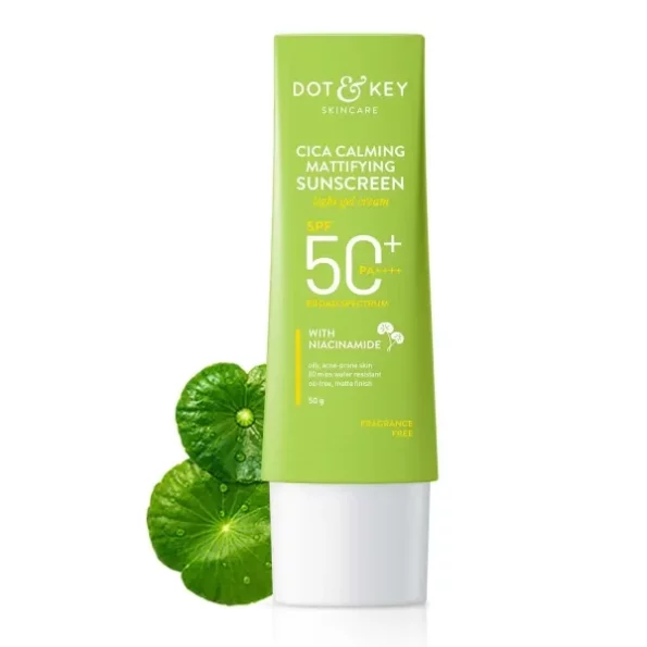 Dot & Key CICA Calming Mattifying Sunscreen SPF 50 PA++++, 50g available on Herbkart