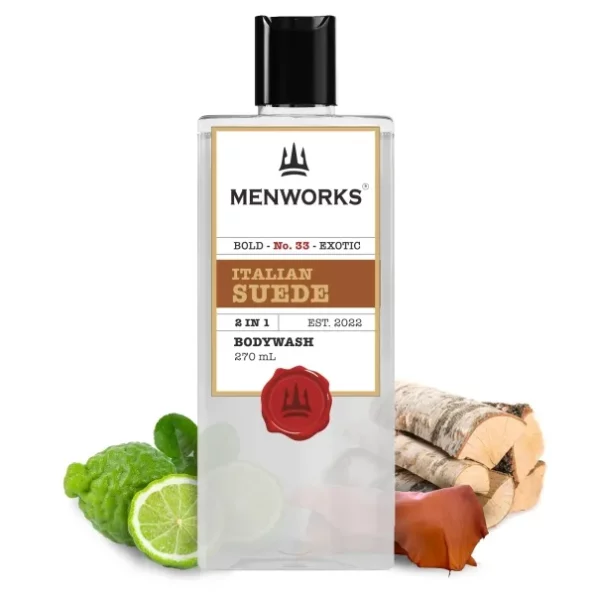 Menworks Italian Suede Bodywash & Shower Gel 270ml available on Herbkart