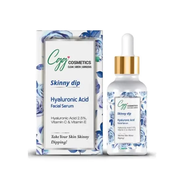 CGG Cosmetics Hyaluronic Acid 2.5%- Vitamin C- E Facial Serum , 30ml available on Herbkart