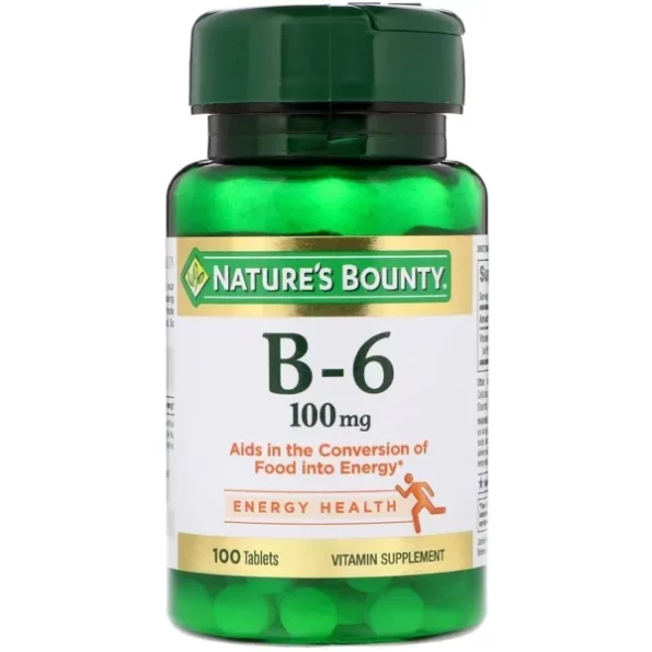 Natures Bounty, Vitamin B-6, 100 mg, 100 Tablets available on Herbkart