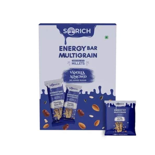 Sorich Organics Multigrain Energy Mini Bars Vanilla Almond, Pack of 16 x 15gm (240 gm), Herbkart8t7616dcwgg820L.webp, Herbkart8t7616dcwgg820L