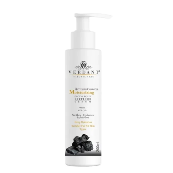 Verdant Natural Care Activated Charcoal Body Lotion - 200 ml available on Herbkart