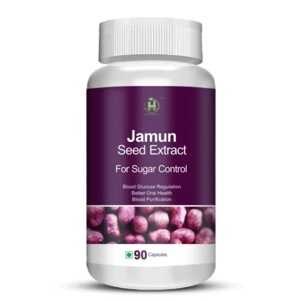 Healthy Nutrition Jamun Seed Extract Veg - 90 Capsules available on Herbkart