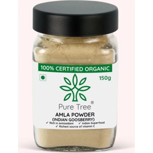 Pure Tree Certified Organic Amla Powder 150 g available on Herbkart