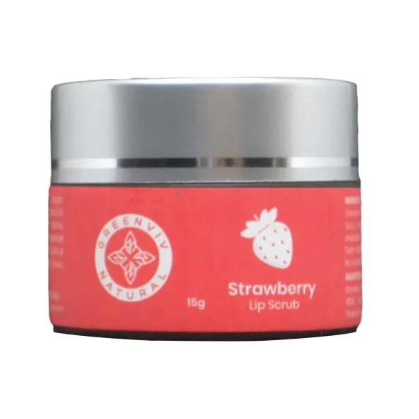 Greenviv Natural Lip Scrub - Strawberry, 15GM available on Herbkart