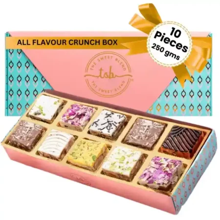THE SWEET BLEND All Flavours Crunch Box 250g -10 Flavours | Chocolate Mithai | Sweet Crunchy Snack Flavours