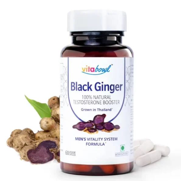 Vitabowl's 100% Natural Black Ginger Capsules - 60 Veg Capsules available on Herbkart