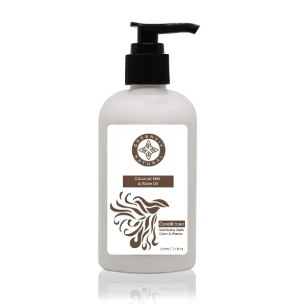 Greenviv Natural Hair Conditioner, Curls & Waves, Coconut Milk & Rose, 270ML available on Herbkart