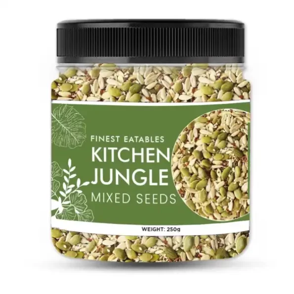 Kitchen Jungle daily nutritions raw mix seeds 5 in 1 Jar 250gm available on Herbkart