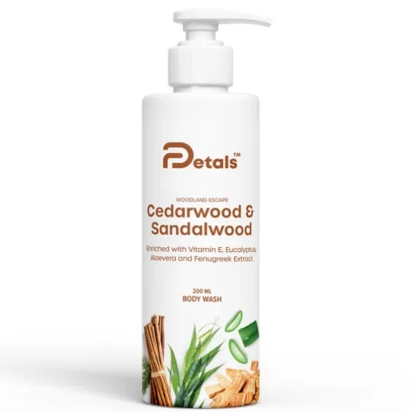 DPetals Sandalwood & Cedarwood Body Wash, 200ml available on Herbkart