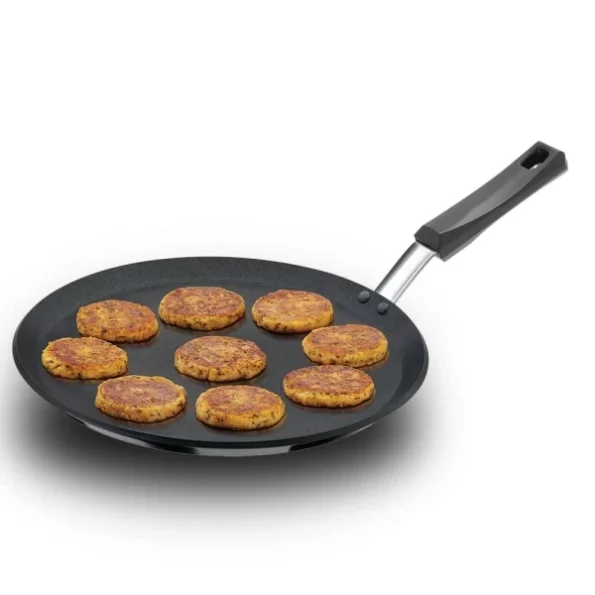 Hawkins Futura 30 cm Flat Tava, Non Stick Tawa with Plastic Handle, Black available on Herbkart