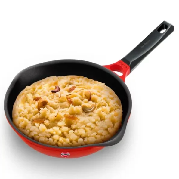 Hawkins 24 cm Frying Pan, Die Cast Non Stick Fry Pan, Ceramic Coated Pan, Red available on Herbkart