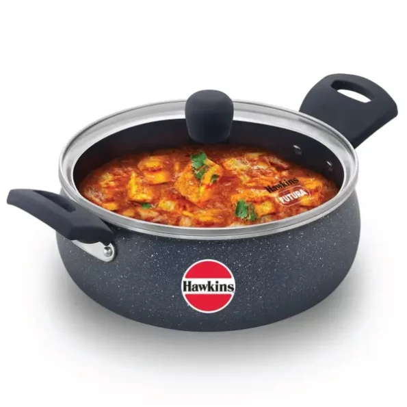 Hawkins Ceramic Nonstick Handi with Glass Lid, 3 Litre, Induction Biryani Pot available on Herbkart