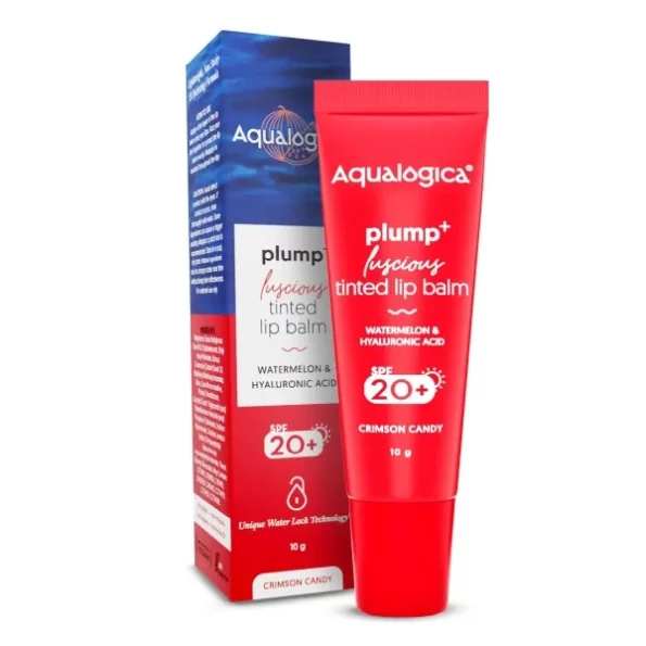 Aqualogica Plump+ Luscious Tinted Lip Balm for Men & Women - Lip Mask 10g (Crimson Candy), Herbkart8t761f2R9w52aL.webp, Herbkart8t761f2R9w52aL