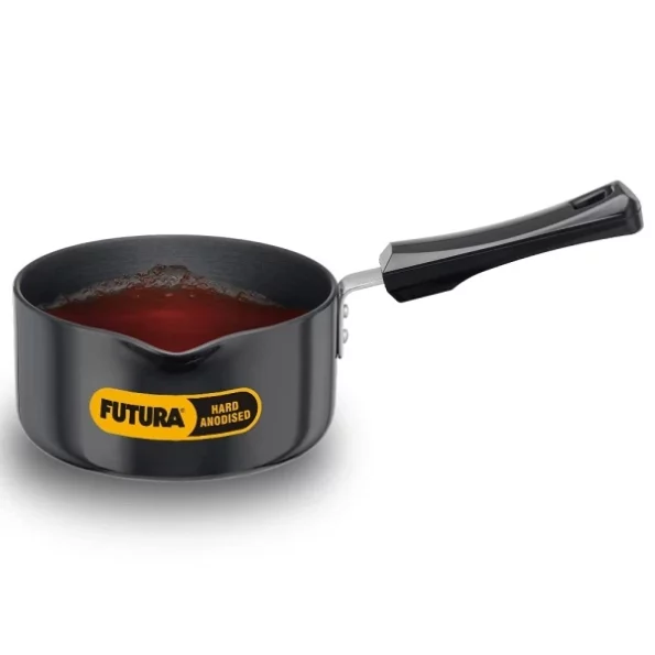 Hawkins Futura Hard Anodised Saucepan 1.5L, 16 cm, 3.25 mm, Aluminium, Black available on Herbkart