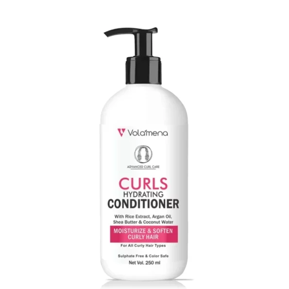 Volamena Curly hair Hydrating Conditioner with Rice Extract, Argan oil, Coconut Water, Shea Butter I nourishes your curls like a pro 250 ml, Herbkart8t751bTKpfSYTL.webp, Herbkart8t751bTKpfSYTL