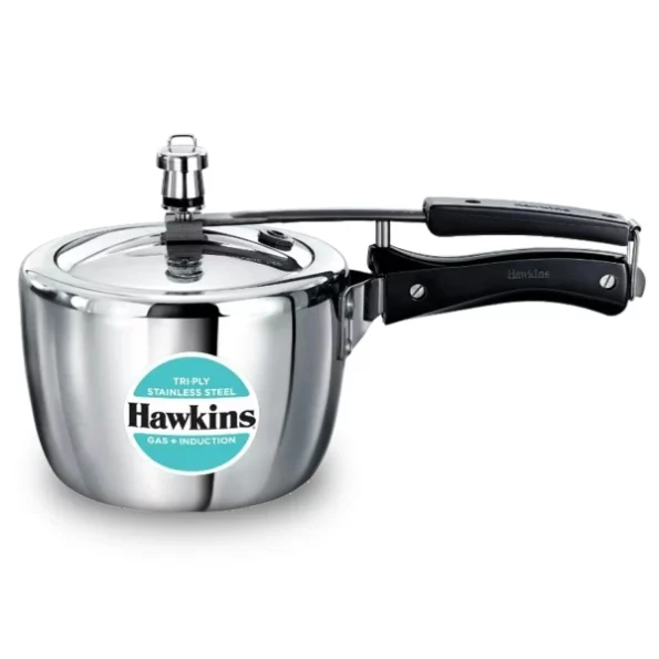 Hawkins 2.5 Litre Triply Stainless Steel Pressure Cooker, Inner Lid Cooker, Silver available on Herbkart