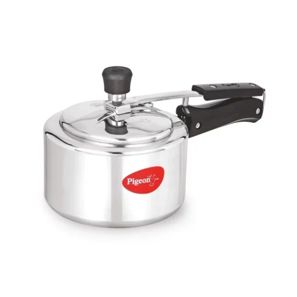 Pigeon CaIida Induction Base Aluminium Pressure Cooker with Inner Lid, 3 litres, Silver available on Herbkart