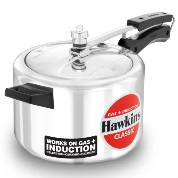 Hawkins 5 Litre Classic Pressure Cooker, Induction Inner Lid Cooker, Pan Cooker, Silver available on Herbkart