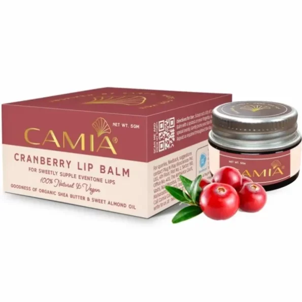 CAMIA - Natural Cranberry Lip Balm for Healing Dry & Chapped Lips 5 Gm available on Herbkart