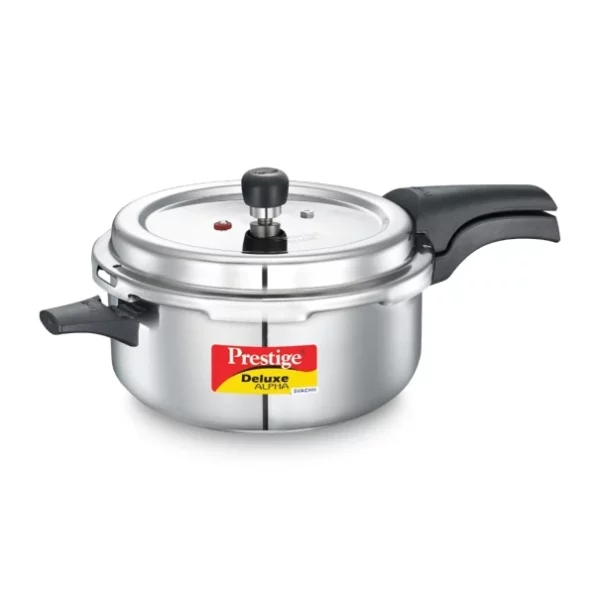 Prestige 5L Deluxe Alpha Svachh stainless steel Pressure Cooker, Outer lid available on Herbkart