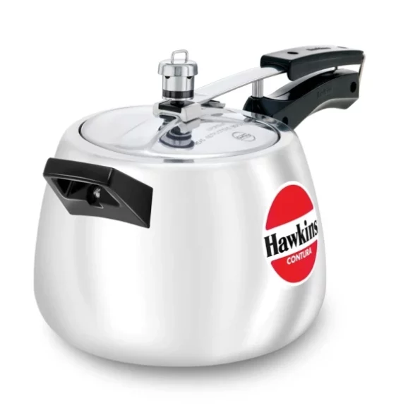 Hawkins Contura 4 Litre Aluminium Inner Lid Pressure Cooker, Handi Cooker, Silver available on Herbkart