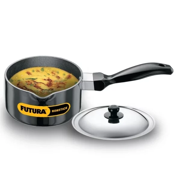 Futura Nonstick Saucepan 1 L, 14 cm, 3.25 mm with SS Lid available on Herbkart