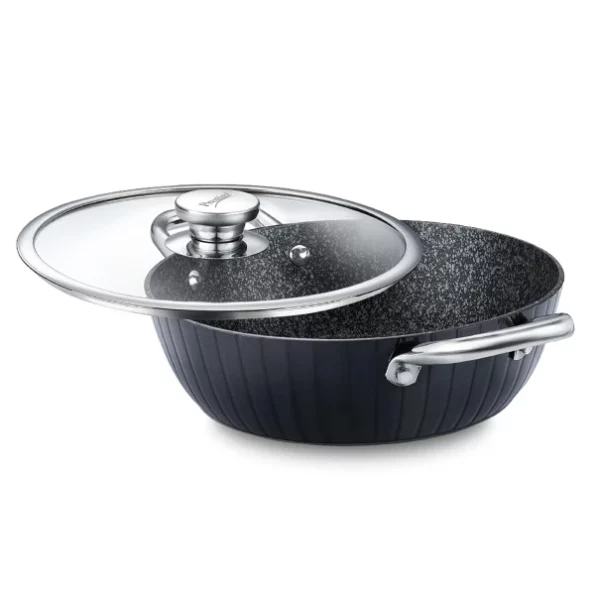 Prestige Durastone Hard Anodised 6 Layer Non-Stick Kadai with Glass Lid, (28 cm, 3.8 Litre) (Black), Herbkart8t771JsDILLkFL.webp, Herbkart8t771JsDILLkFL