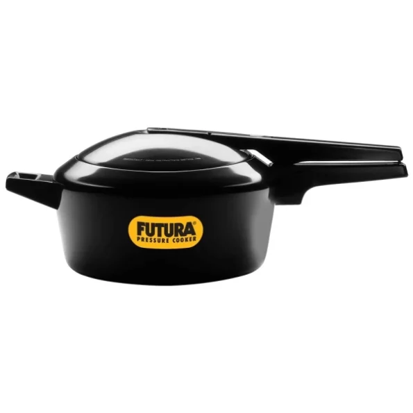 Hawkins Futura 4 Litre Pressure Cooker, Hard Anodised Inner Lid Pressure Cooker, Black available on Herbkart