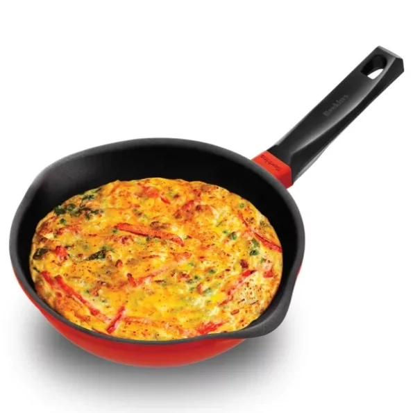 Hawkins 22 cm Frying Pan, Die Cast Non Stick Fry Pan, Ceramic Coated Pan, Induction Frying Pan, Red available on Herbkart