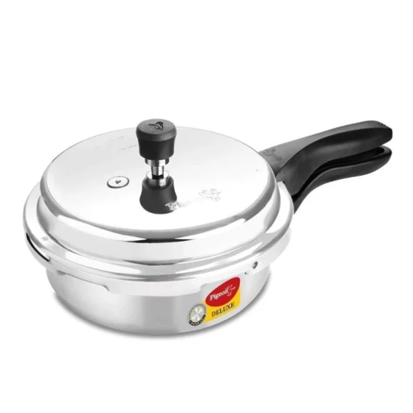 Pigeon Deluxe Aluminium Outer Lid Pressure Cooker without Induction Base, 2 Litres, Silver available on Herbkart