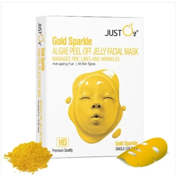 Just Peachy Gold Sparkle Algae Peel Off Jelly Facial Mask Manages available on Herbkart