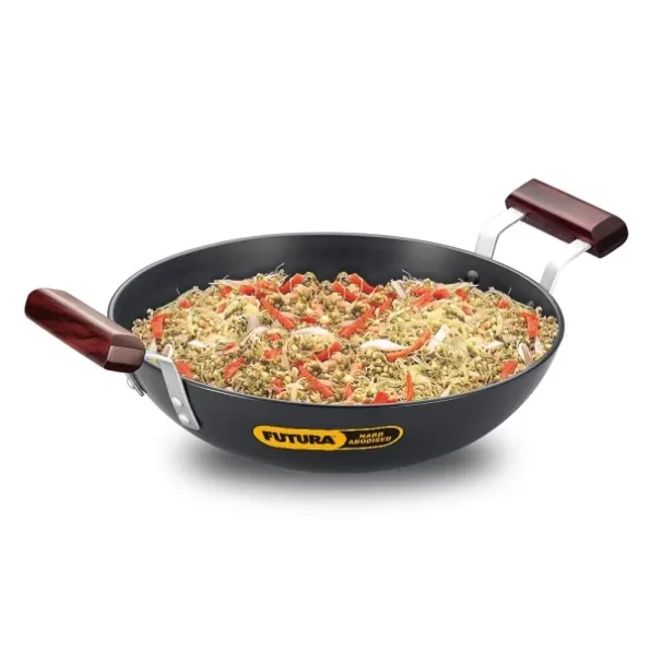 Hawkins Futura 2.75 Litre Deep Fry Pan, Hard Anodised Kadai, Round Bottom Kadhai, Black available on Herbkart