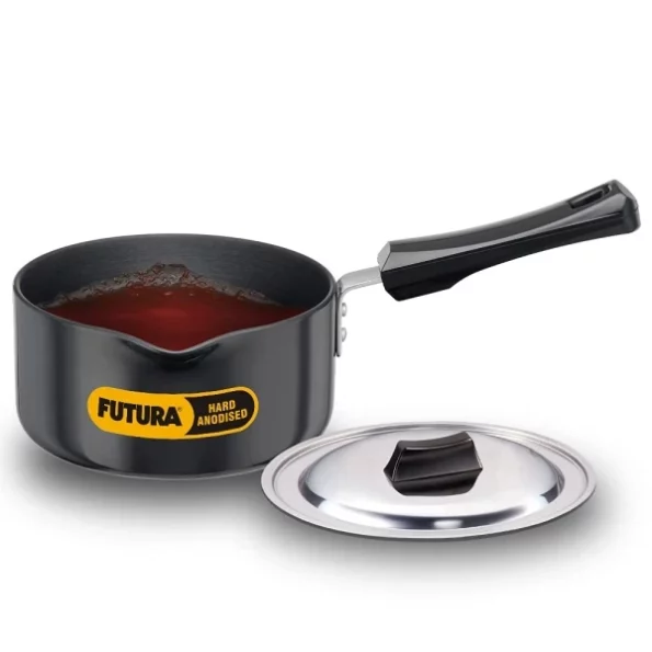 Hawkins Futura 1.5 Litre Saucepan, Hard Anodised Sauce Pan with Stainless Steel Lid available on Herbkart