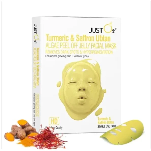 Just Peachy Turmeric & Saffron Ubtan Algae Peel Off Jelly Facial Mask available on Herbkart