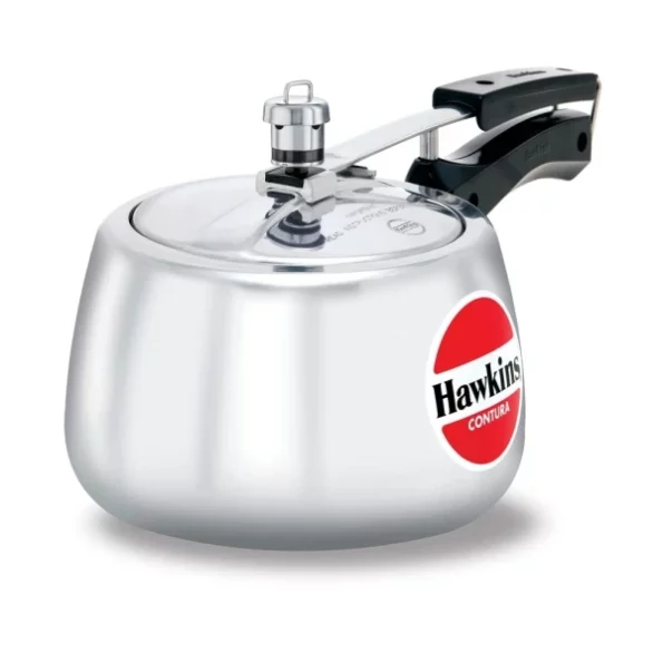 Hawkins Aluminium 3 Litre Contura Pressure Cooker,Handi Inner Lid Cooker,Silver available on Herbkart