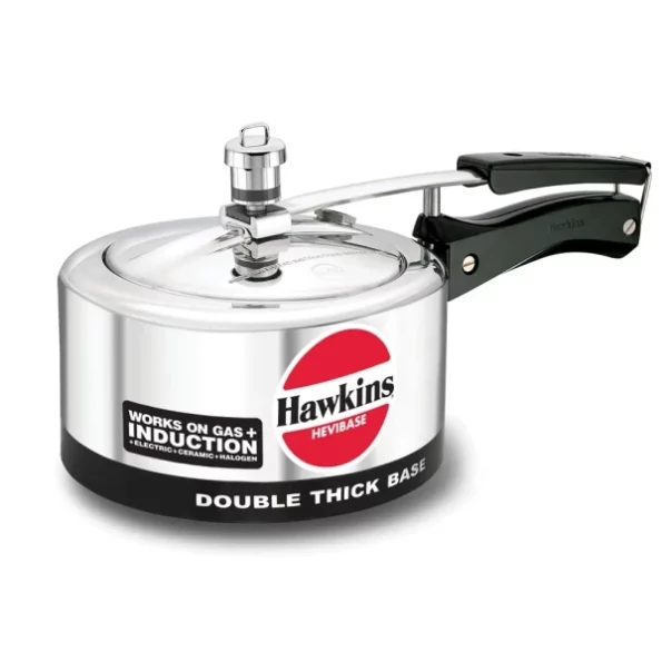 Hawkins 2 Litre Hevibase Pressure Cooker, Induction Inner Lid Cooker, Small Cooker, Silver available on Herbkart