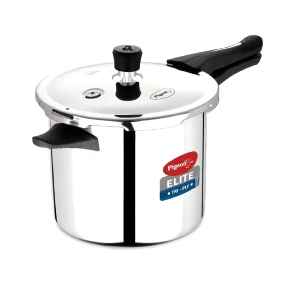 Pigeon Elite Shine 3 L Tri-Ply Body Outer Lid Pressure Cooker Induction and Gas Stove Compatible available on Herbkart