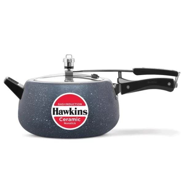 Hawkins 5 Litre Ceramic Nonstick Pressure Cooker, Induction Inner Lid Cooker, Blue available on Herbkart