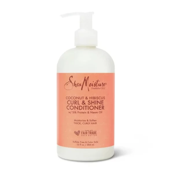 Shea Moisture Coconut & Hibiscus Curl & Shine Oily Conditioner available on Herbkart