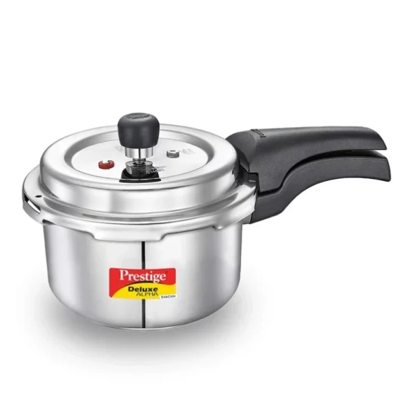 Prestige Svachh Deluxe Alpha 2.0 Litre Stainless Steel Outer Lid Pressure Cookers, Silver, 2 Litre available on Herbkart