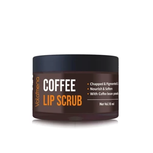 Volamena Coffee Lip Scrub With Coffee, Shea Butter & Hyaluronic Acid 10 ml available on Herbkart