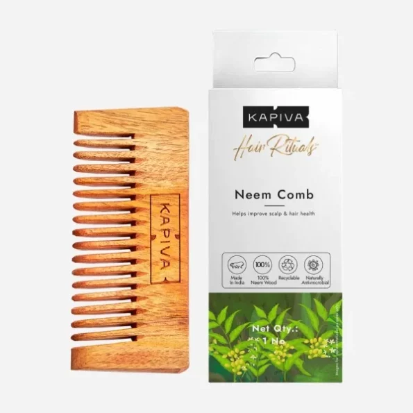 Kapiva Neem Comb | Detangle & Nourish Hair | Herbkart available on Herbkart