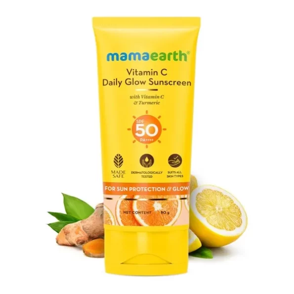 Mamaearth Vitamin C Daily Glow Sunscreen with Vitamin C & Turmeric for Sun Protection & Glow - 80 g, Herbkart8t761u8p7cGNWL.webp, Herbkart8t761u8p7cGNWL