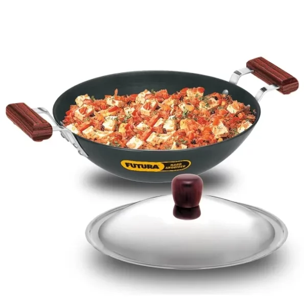 Hawkins Futura Hard Anodised Deep-Fry Pan 3.75 L, 30 cm, 4.06 mm with SS Lid and Induction Compatible Base available on Herbkart