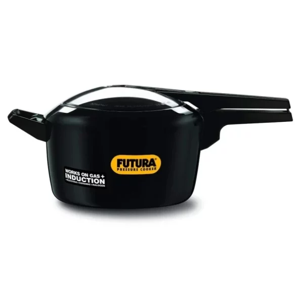 Hawkins Futura 5 Litre Pressure Cooker, Hard Anodised Inner Lid Pressure Cooker, Black available on Herbkart